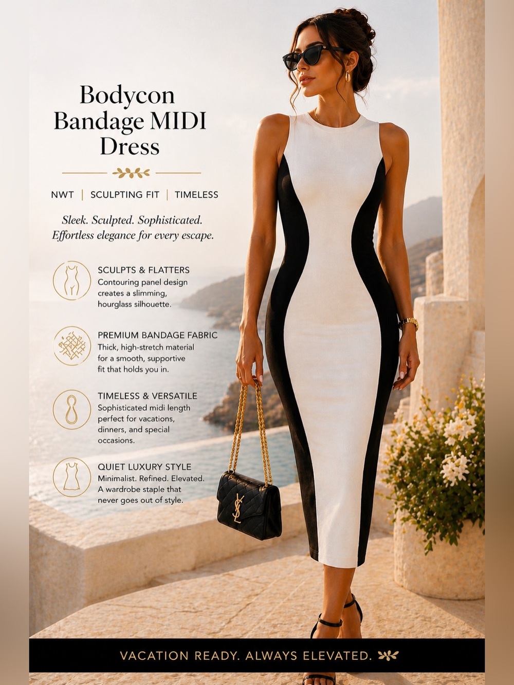 Quiet Luxury Bodycon Midi Dress | Sculpting Fit | Effortless Elegance